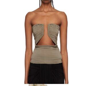 NEW Rick Owens EDFU S/S 2023  Prong Strapless in Dust  Size 48/12/XL